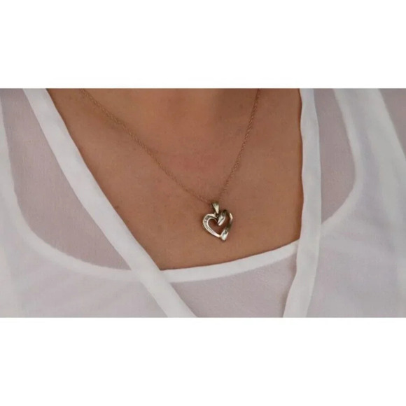 Pendant Only 10k Yellow Gold Diamond Heart Pendant - Picture 2 of 5